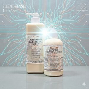 A pearl‑hued electrical‑quieting emulsion in professional pump vessels designed to settle overstimulated pathways.