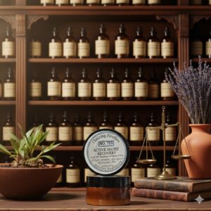 A high‑density magnesium and arnica recovery cream in amber jars designed for evening downshifting.