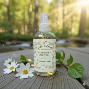 A forest‑bright aromatic trail‑defense spray for companion coats.
