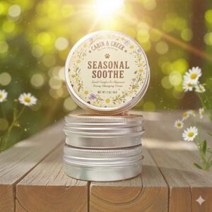 A cooling, quietening botanical companion‑care preparation for seasonal irritation.